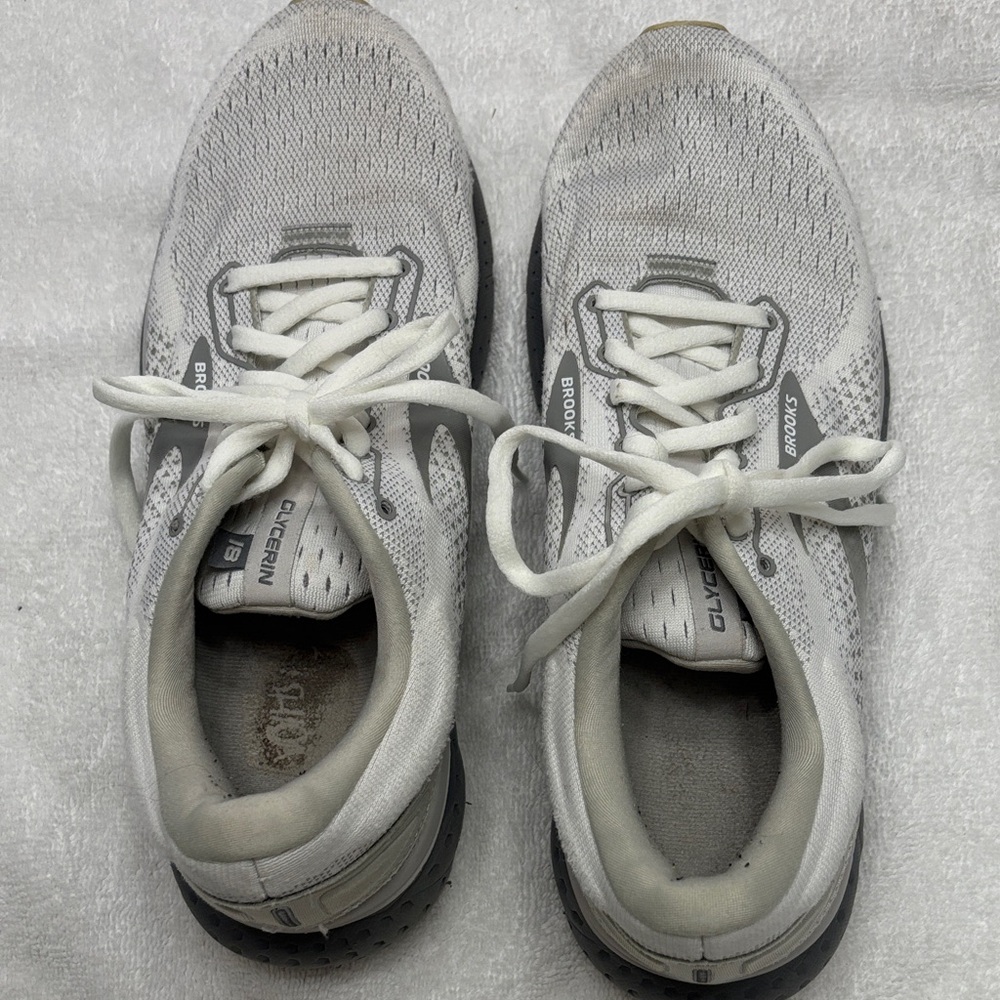 Brooks Gray and White Running Shoes